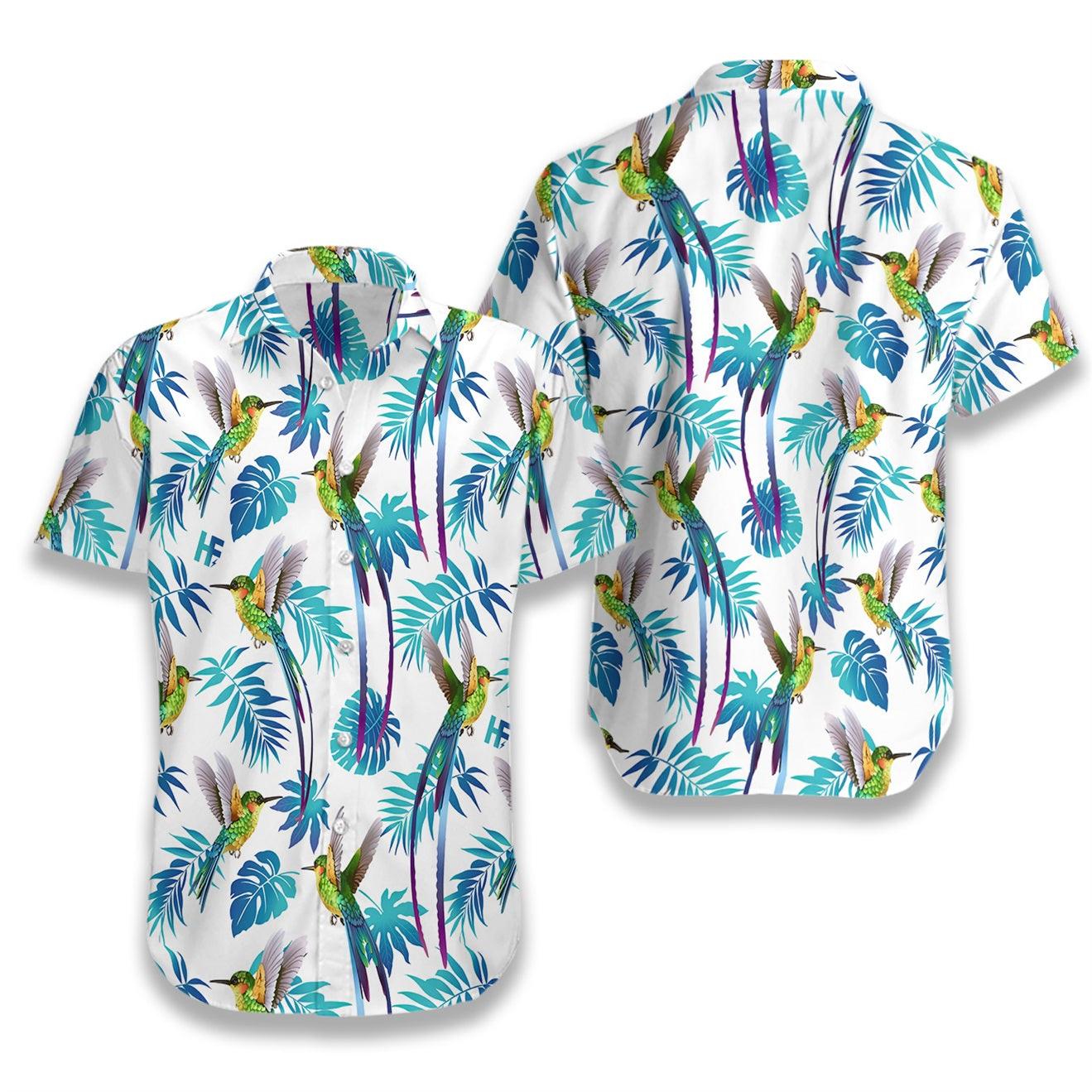 Hummingbird Tropical Hawaiian Shirt, Colorful Summer Aloha Shirts For Men Women, Perfect Gift For Husband, Wife, Boyfriend, Friend