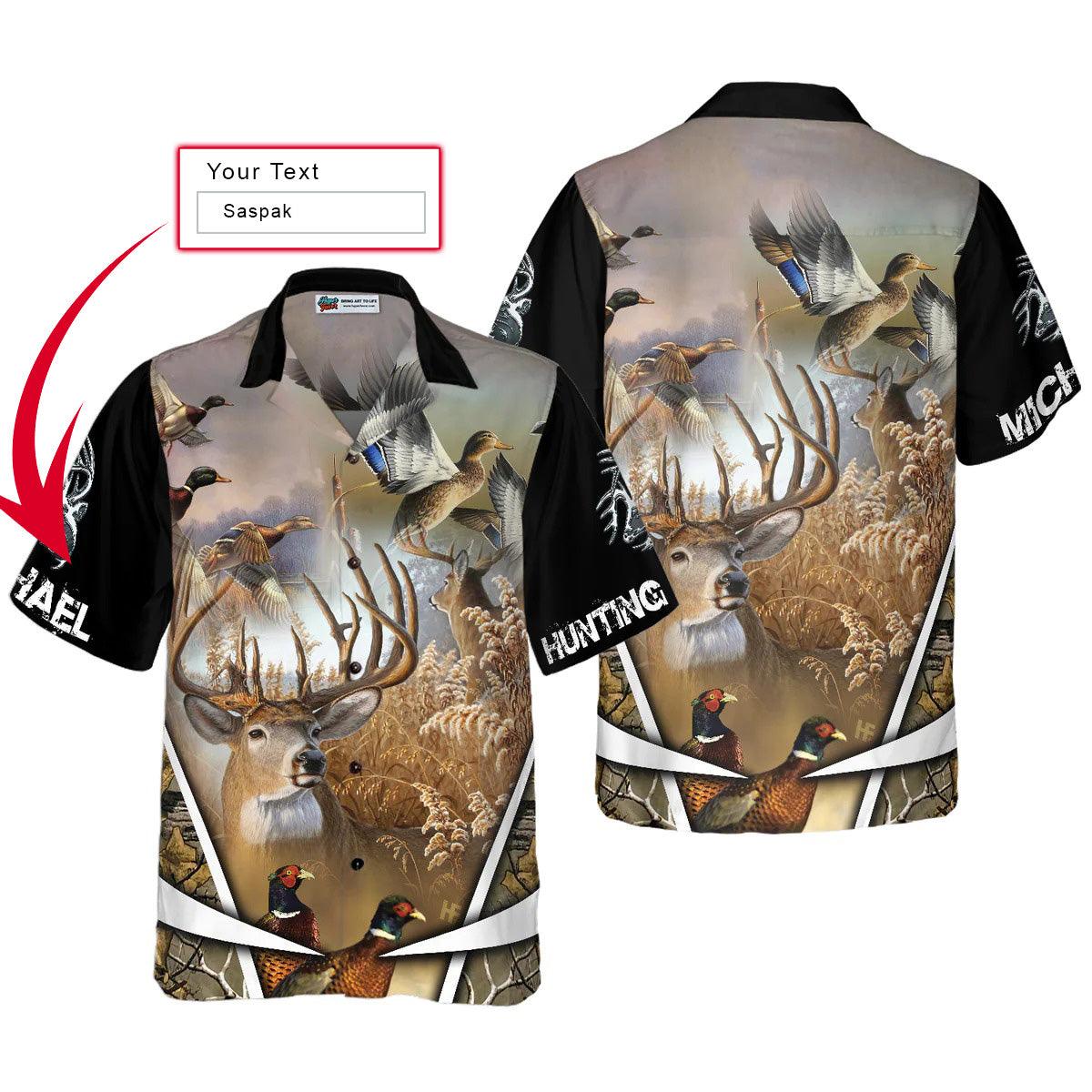 Hunting Custom Hawaiian Shirt, Hunter Personalized Name Hawaiian Shirt, Summer Aloha Shirt- Perfect Gift For Men, Women, Husband, Wife, Friend, Family