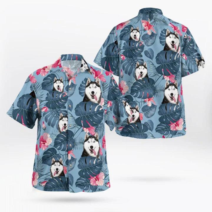 Husky Aloha Hawaiian Shirt, Husky Tropical Floral Pattern Aloha Shirt For Summer, Husky Hawaiian Shirt- Perfect Gift For Men, Women, Dog Lover, Friend - Image 4
