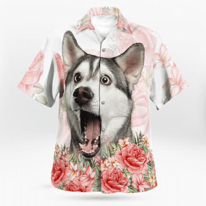Husky Hawaiian Shirt, Husky Flower Hawaiian Shirt, Husky Summer Aloha Shirt- Perfect Gift For Men, Women, Dog Lover, Friend, Family - Image 4