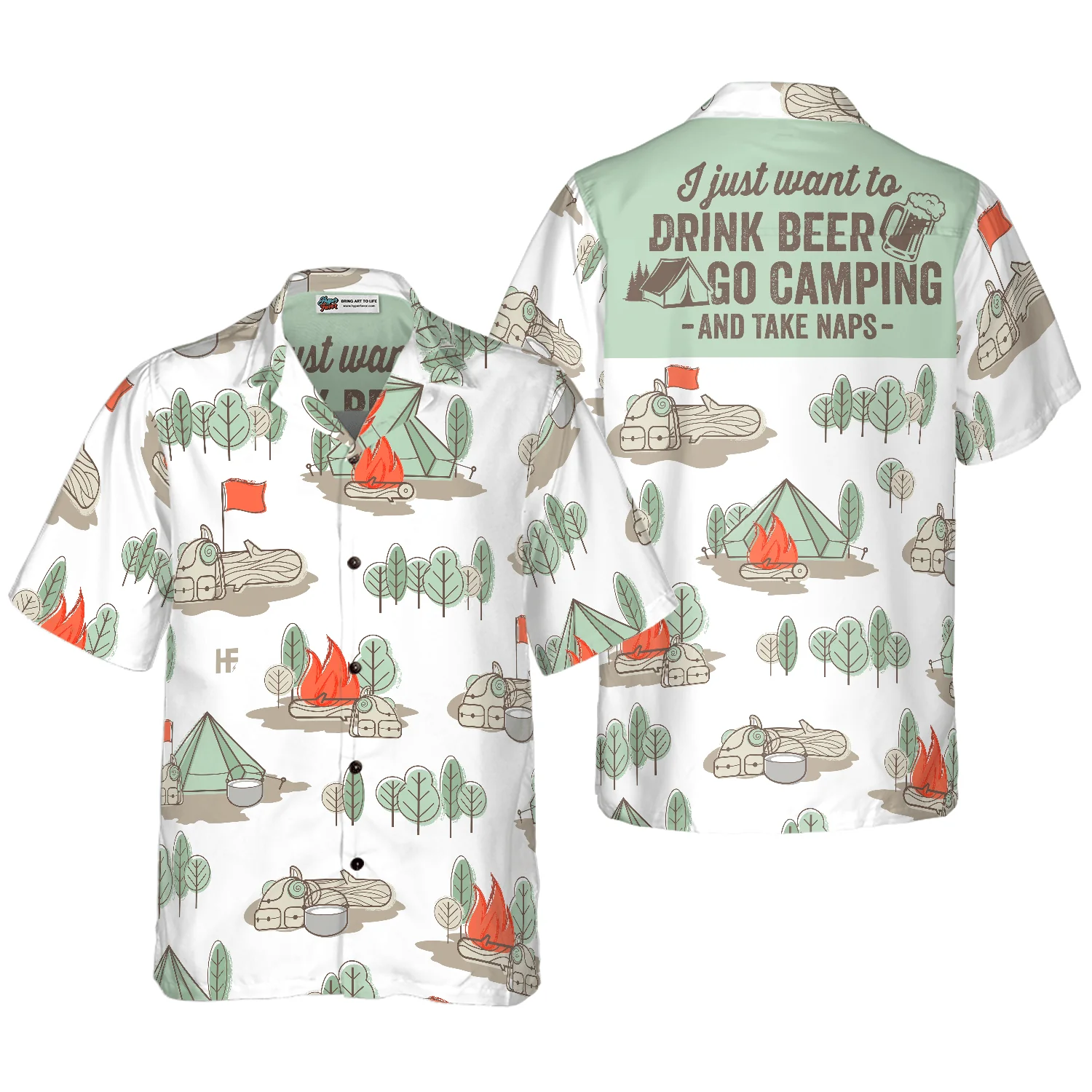 I Just Want To Drink Beer Go Camping And Take Naps Aloha Hawaiian Shirt For Summer, Colorful Shirt For Men Women, Perfect Gift For Friend, Team