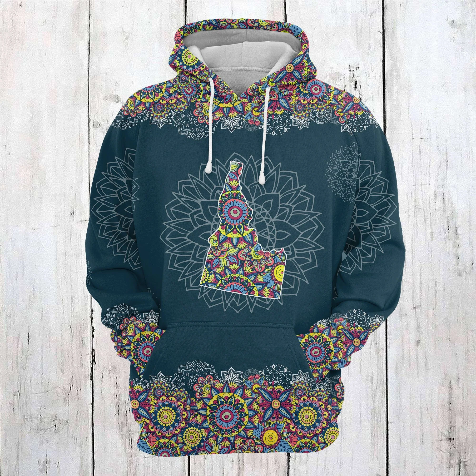 Idaho Mandala Pattern Pullover Premium Hoodie Imagine, Perfect Outfit For Men And Women On Christmas New Year Autumn Winter - Image 2