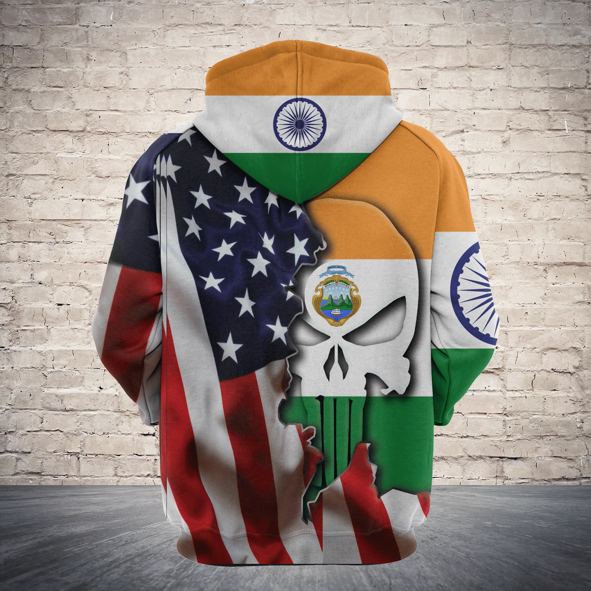 India Proud Skull Pullover Premium Hoodie, Perfect Outfit For Men And Women On Christmas New Year Autumn Winter - Image 3