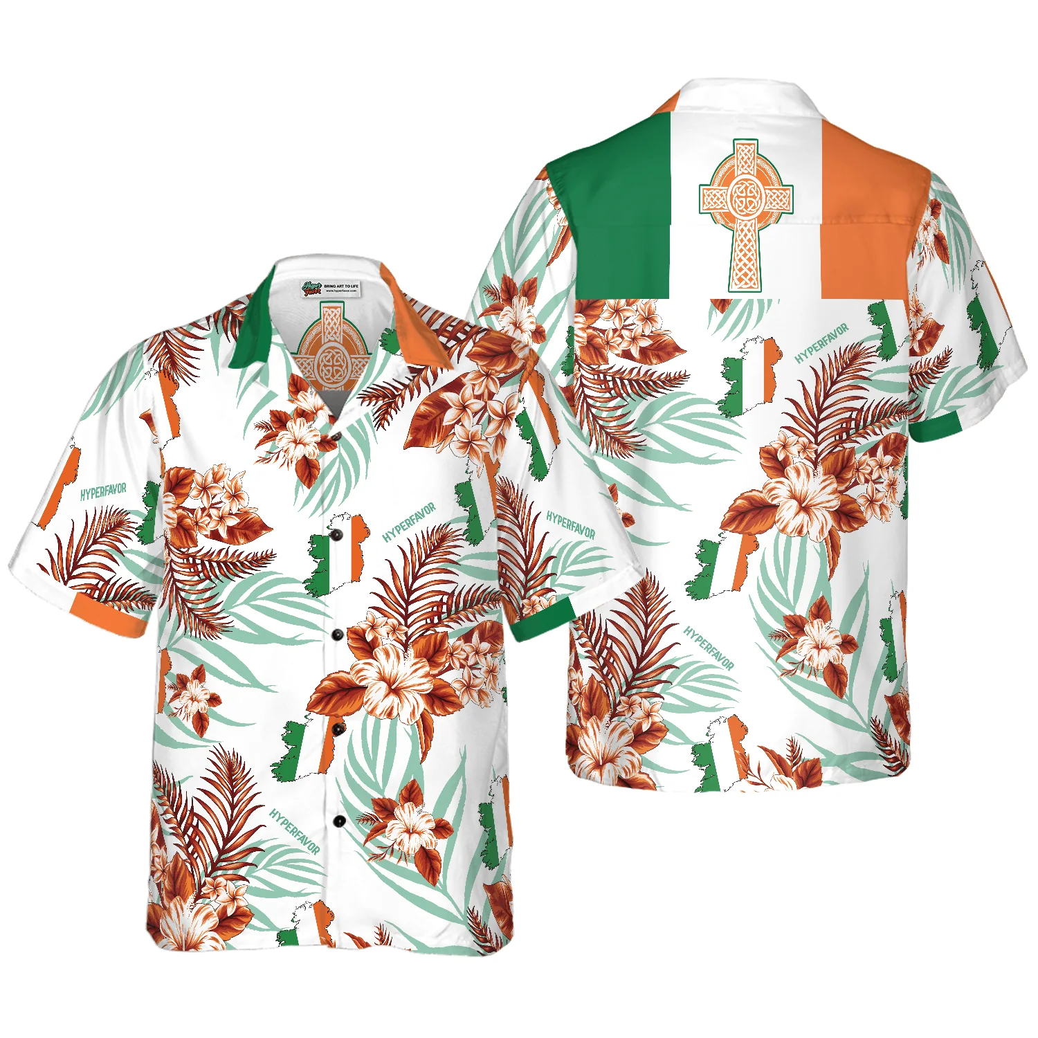 Irish Celtic Cross Ireland Proud Hawaiian Shirt, Colorful Summer Aloha Shirts For Men Women, Perfect Gift For Husband, Wife, Friend, Family