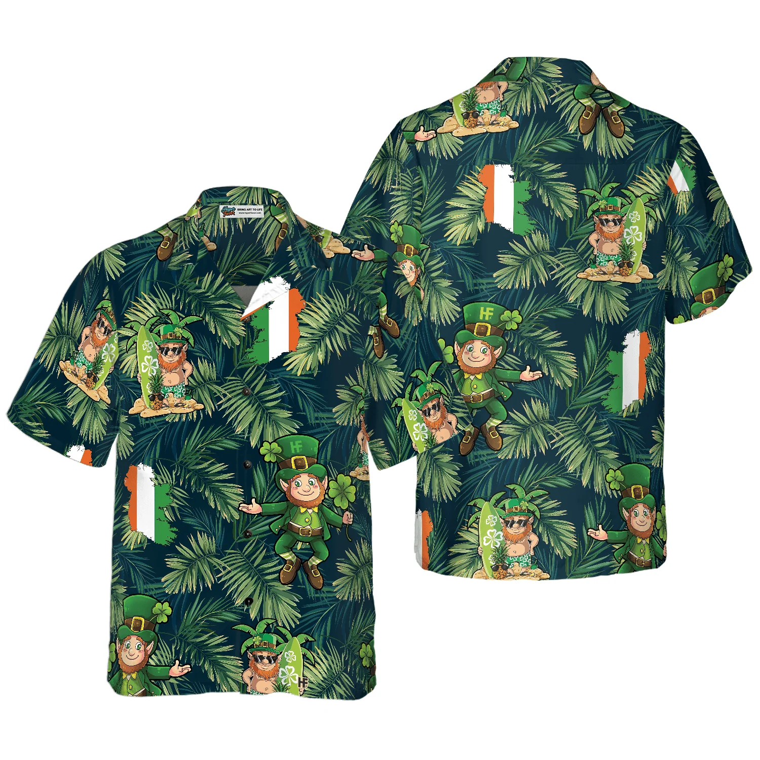Irish People Proud Leprechaun Tropical Hawaiian Shirt, Colorful Summer Aloha Shirts For Men Women, Perfect Gift For Husband, Wife, Boyfriend, Friend