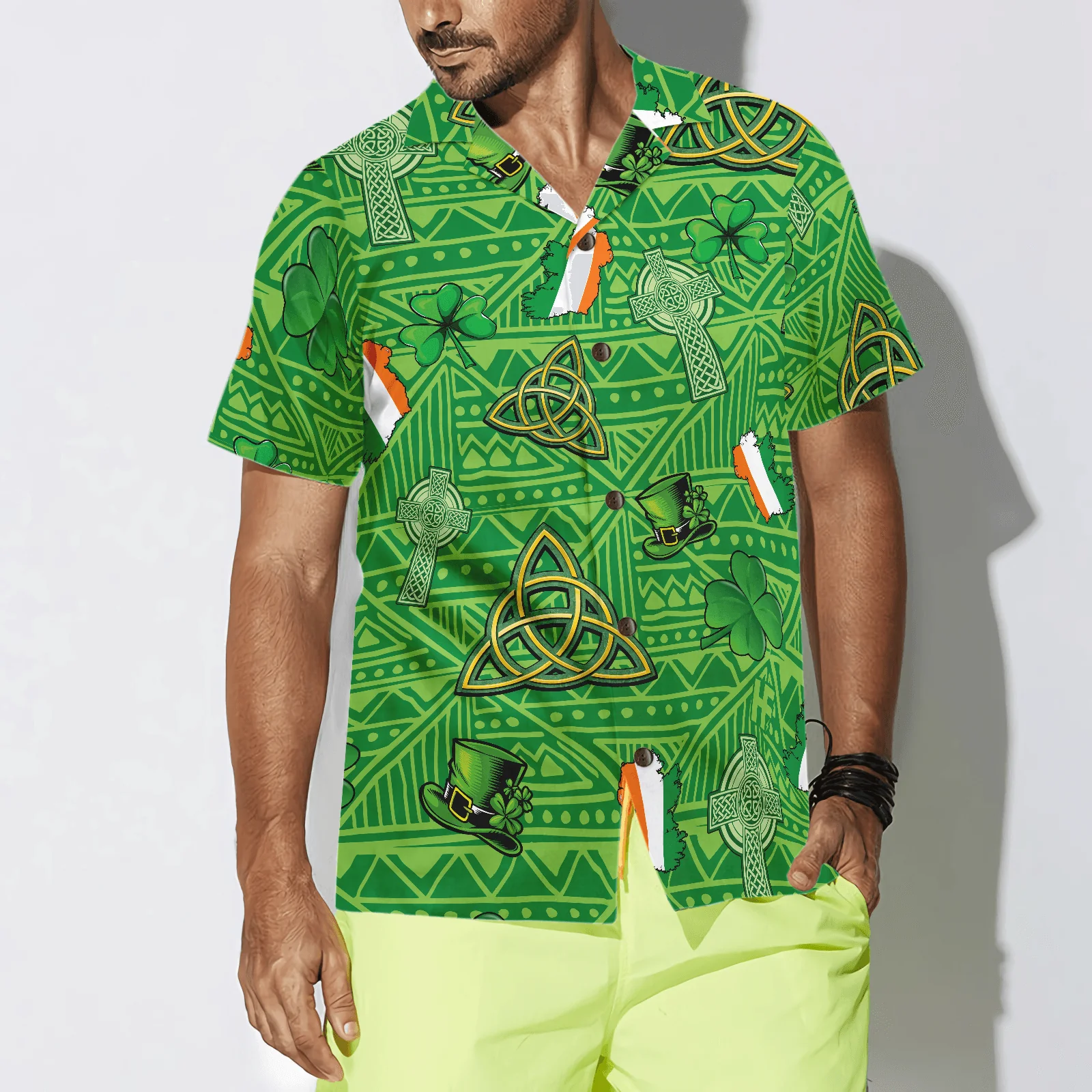 Irish People Proud Saint Patrick's Day Hawaiian Shirt, Colorful Summer Aloha Shirts For Men Women, Perfect Gift For Husband, Wife, Friend, Family - Image 4