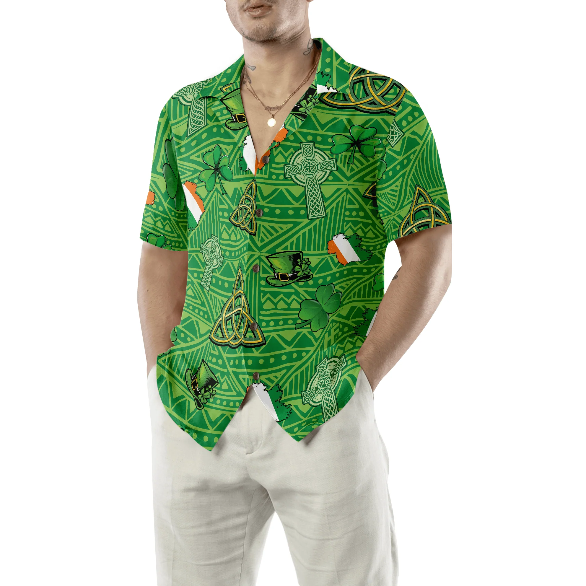Irish People Proud Saint Patrick's Day Hawaiian Shirt, Colorful Summer Aloha Shirts For Men Women, Perfect Gift For Husband, Wife, Friend, Family - Image 5