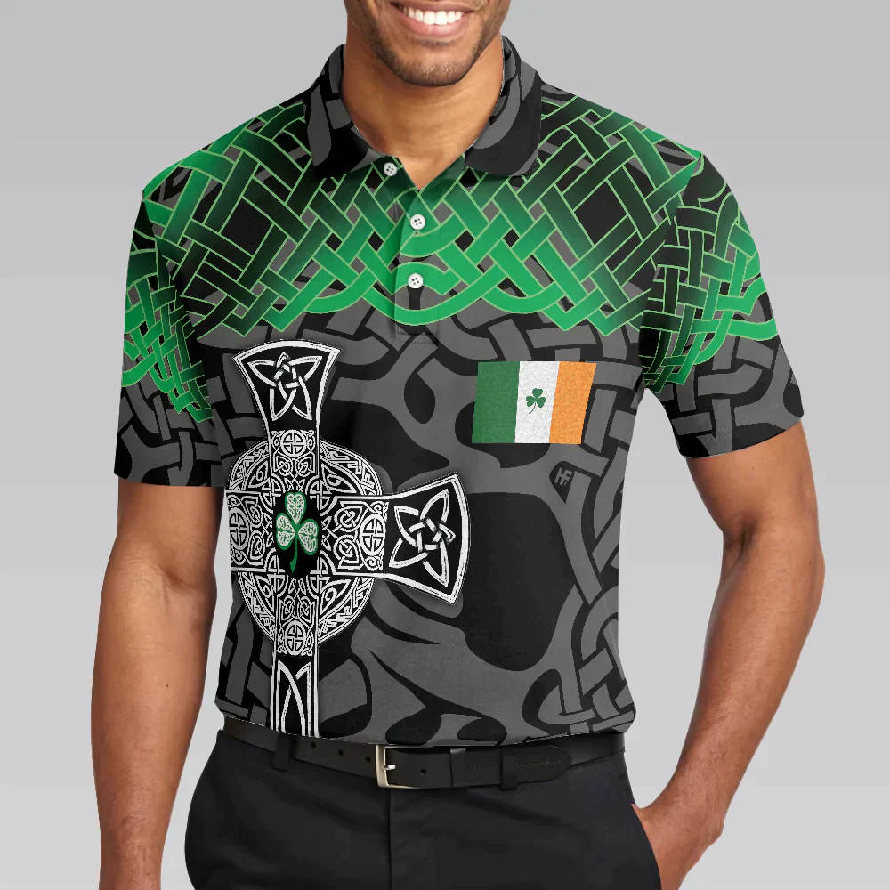Irish St Patrick's Day Men Polo Shirt, Best Saint Patricks Themed Shirt, Cool Gift Idea For Irish Friends - Image 4