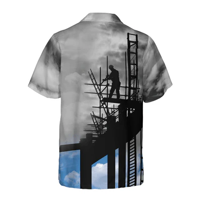 Ironworker Hawaiian Shirt, Ironworker And Sunset Aloha Shirt For Men - Perfect Gift For Ironworker, Friend, Husband, Boyfriend, Family - Image 3