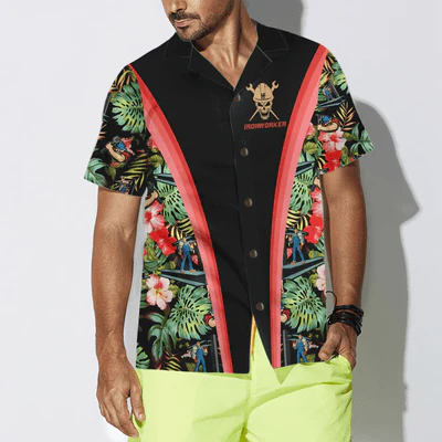 Ironworker Hawaiian Shirt, Ironworker Tropical Floral Aloha Shirt For Men - Perfect Gift For Men, Ironworker, Husband, Boyfriend, Friend, Family - Image 4