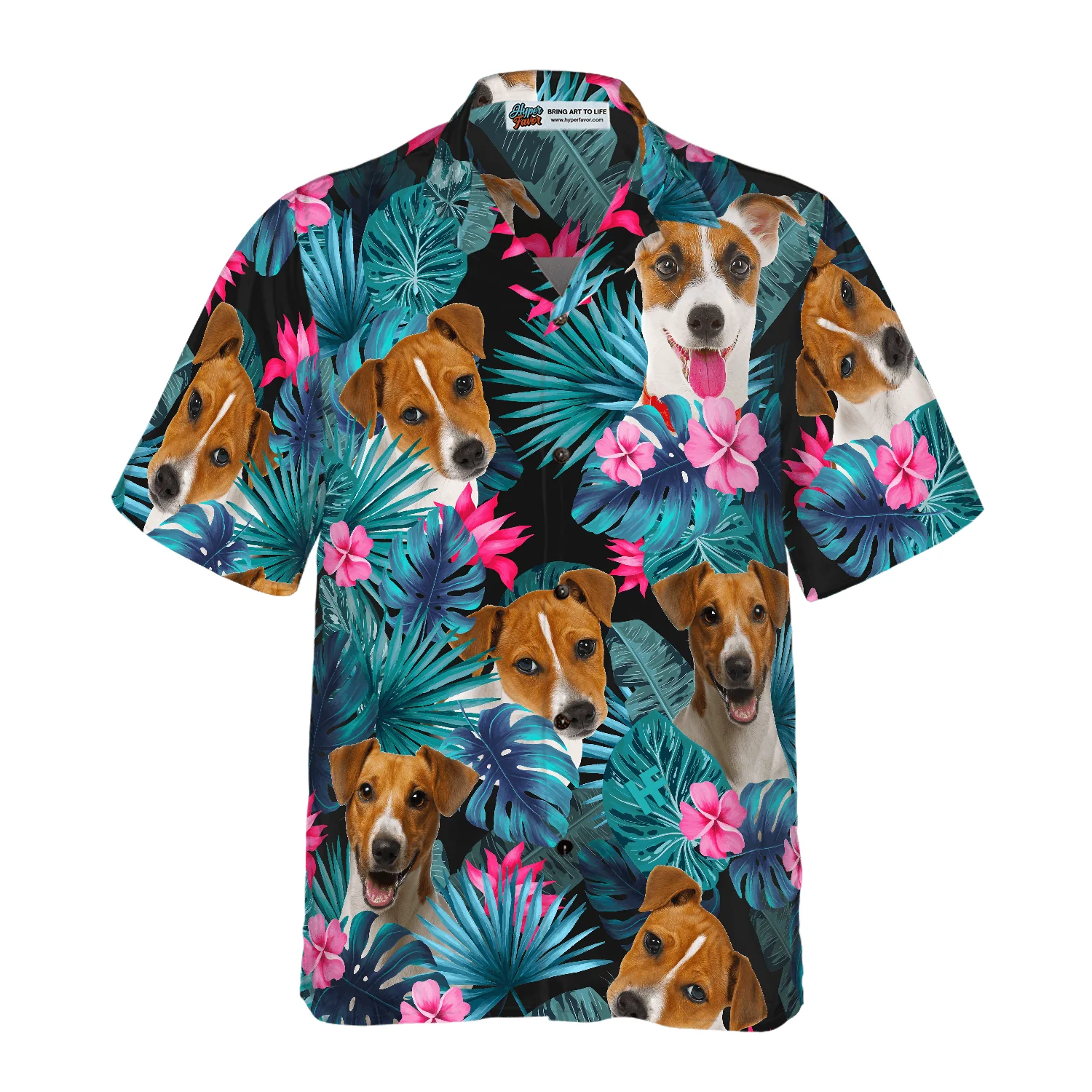 Jack Russell Terrier Hawaiian Shirt, Tropical Colorful Summer Aloha Shirt For Men Women, Perfect Gift For Friend, Family, Dog Lovers, Dog Mom Dad - Image 3