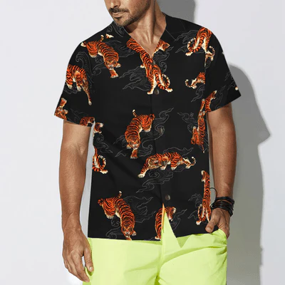 Japanese Tiger Hawaiian Shirt, Tiger Hawaiian Shirt For Men - Perfect Gift For Tiger Lovers, Animal Lovers, Friends, Husband, Boyfriend, Family - Image 4