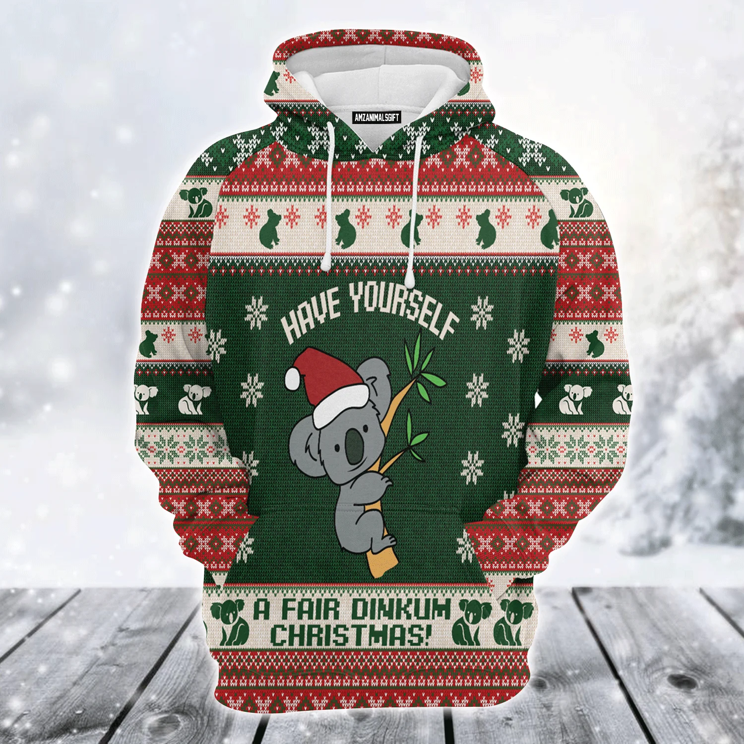 Koala Premium Christmas Hoodie, Koala Fair Dinkum Christmas Unisex Hoodie For Men & Women - Perfect Gift For Christmas, Koala Lover