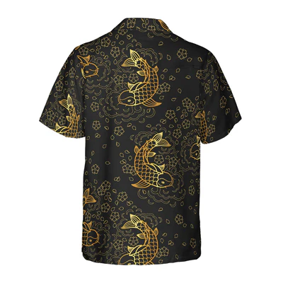 Koi Fish Hawaiian Shirt, Koi Fish Seamless Pattern Aloha Shirt For Men - Perfect Gift For Men, Husband, Boyfriend, Friend, Family - Image 3