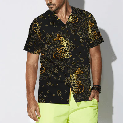Koi Fish Hawaiian Shirt, Koi Fish Seamless Pattern Aloha Shirt For Men - Perfect Gift For Men, Husband, Boyfriend, Friend, Family - Image 4