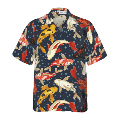 Koi Fish Pattern Hawaiian Shirt, Colorful Koi Fish Aloha Shirt For Men - Perfect Gift For Koi Lovers, Husband, Boyfriend, Friend, Family - Image 2