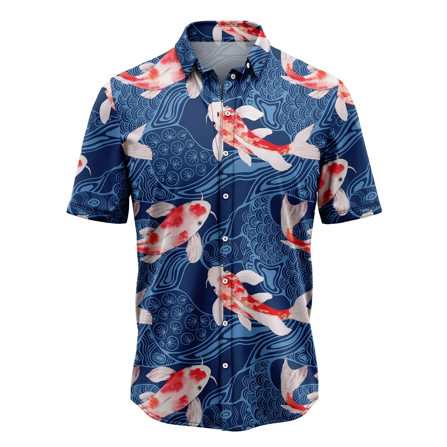 Koi Waves Hawaiian Shirt, Koi Waves Summer Aloha Shirt For Men Women - Perfect Gift For Husband, Boyfriend, Friend, Family, Wife