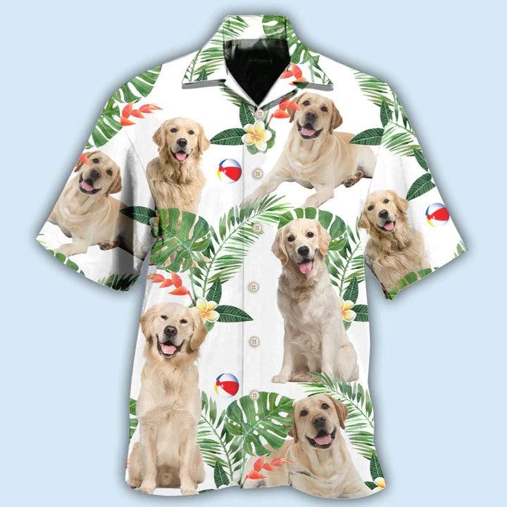 Labrador Retriever Aloha Hawaii Shirt - Dog Tropical Leaf White Style Hawaiian Shirt For Summer - Perfect Gift For Dog Lovers, Friend, Family - Image 2