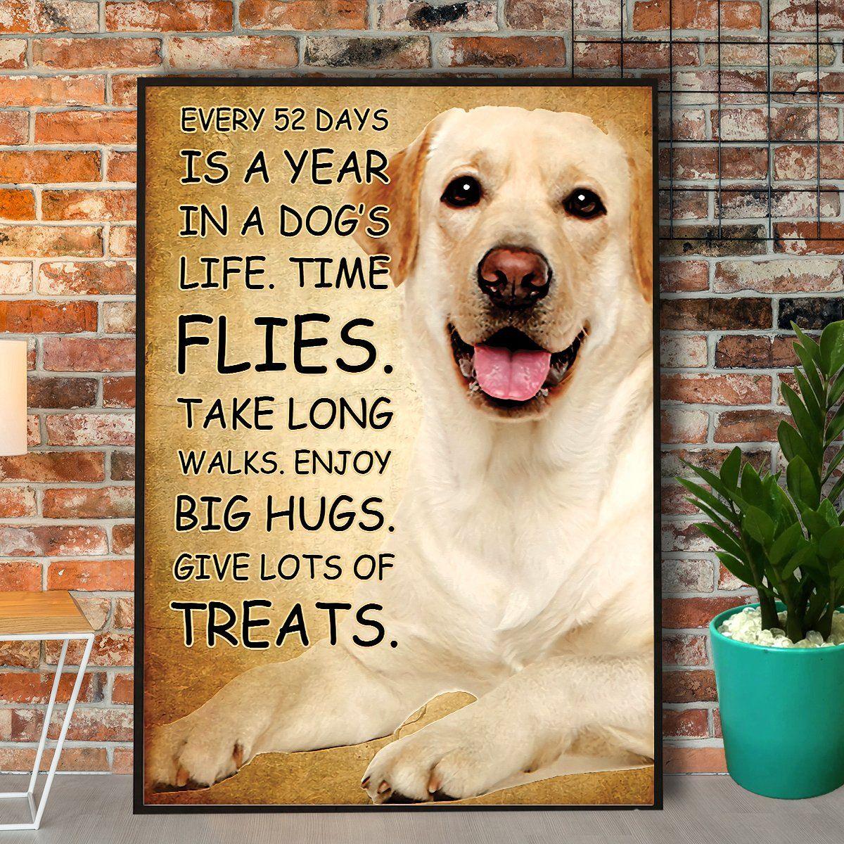 Labrador Retriever Portrait Canvas - Every 52 Days Is A Year In A Dog’s Life Canvas - Perfect Gift For Labrador Retriever Lover, Dog Lover