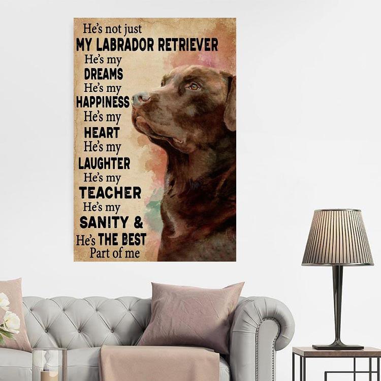 Labrador Retriever Portrait Canvas, He's Not Just My Labrador Retriever Portrait Canvas, Wall Decor Visual Art - Perfect Gift For Dog Lovers