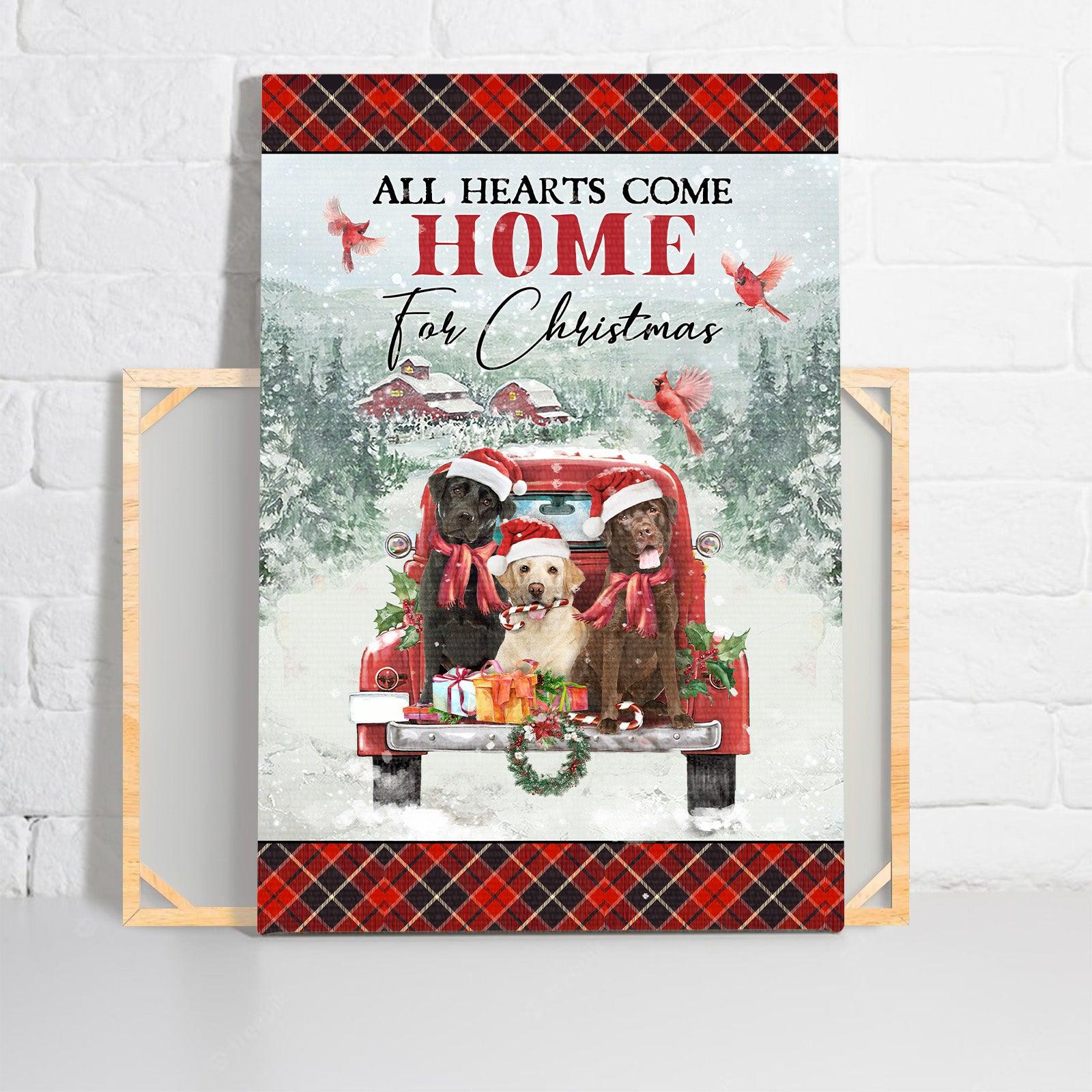 Labrador Retriever Premium Wrapped Portrait Canvas - All Hearts Come Home For Christmas Canvas Christmas - Gift For Labrador Retriever Lovers - Image 2