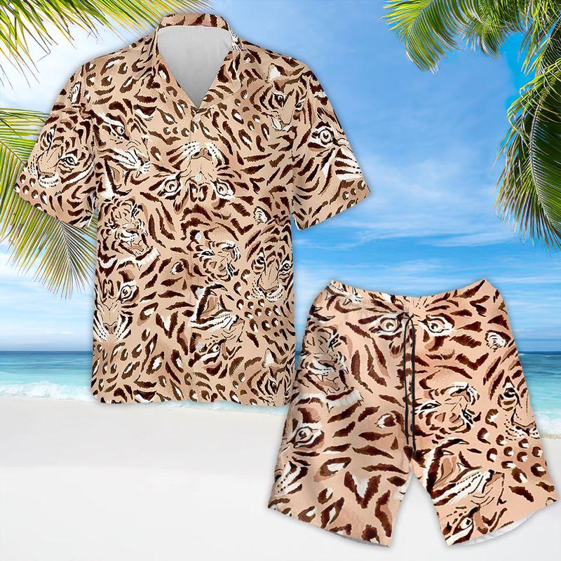 Leopard Aloha Hawaiian Shirts For Summer, Hidden Leopard Pattern Wildlife Animal Hawaiian Set For Men Women, Gift For Leopard Lovers, Friend