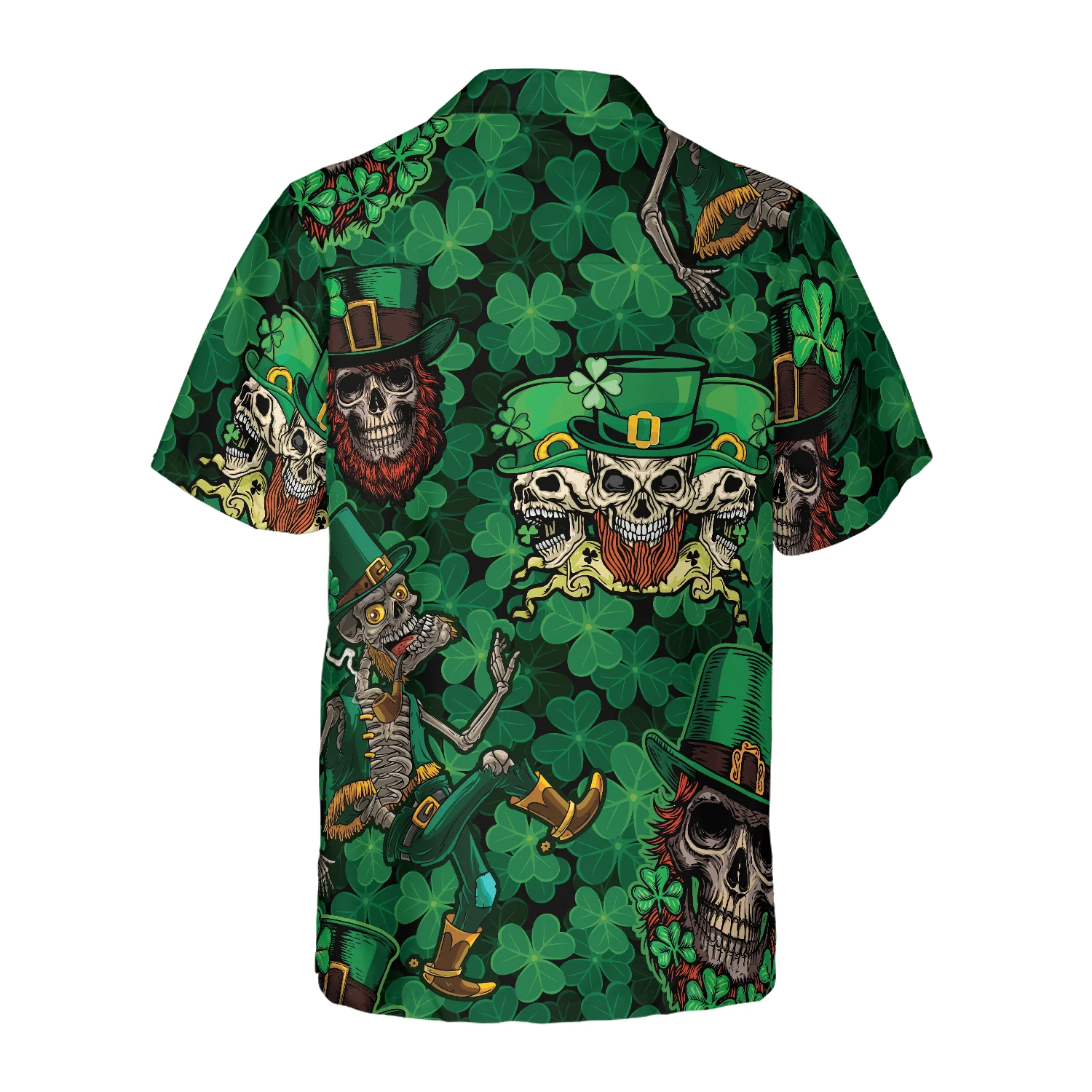Leprechaun Skull Happy Saint Patrick's Day Hawaiian Shirt, Colorful Summer Aloha Shirts For Men Women, Perfect Gift For Husband, Wife, Boyfriend - Image 2