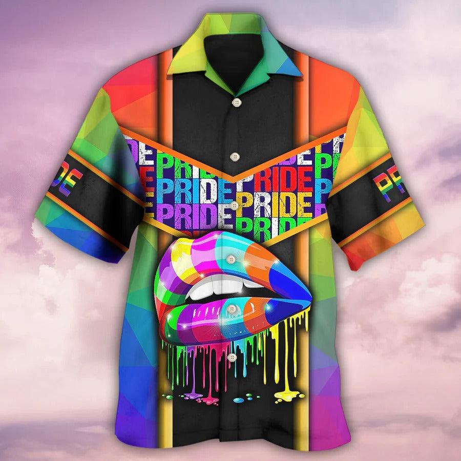 LGBT Aloha Hawaiian Shirt For Summer - LGBT American Pride 2022 Hawaiian Shirt - US Flag Hawaiian Shirt - Perfect Gift For LGBT - Image 2