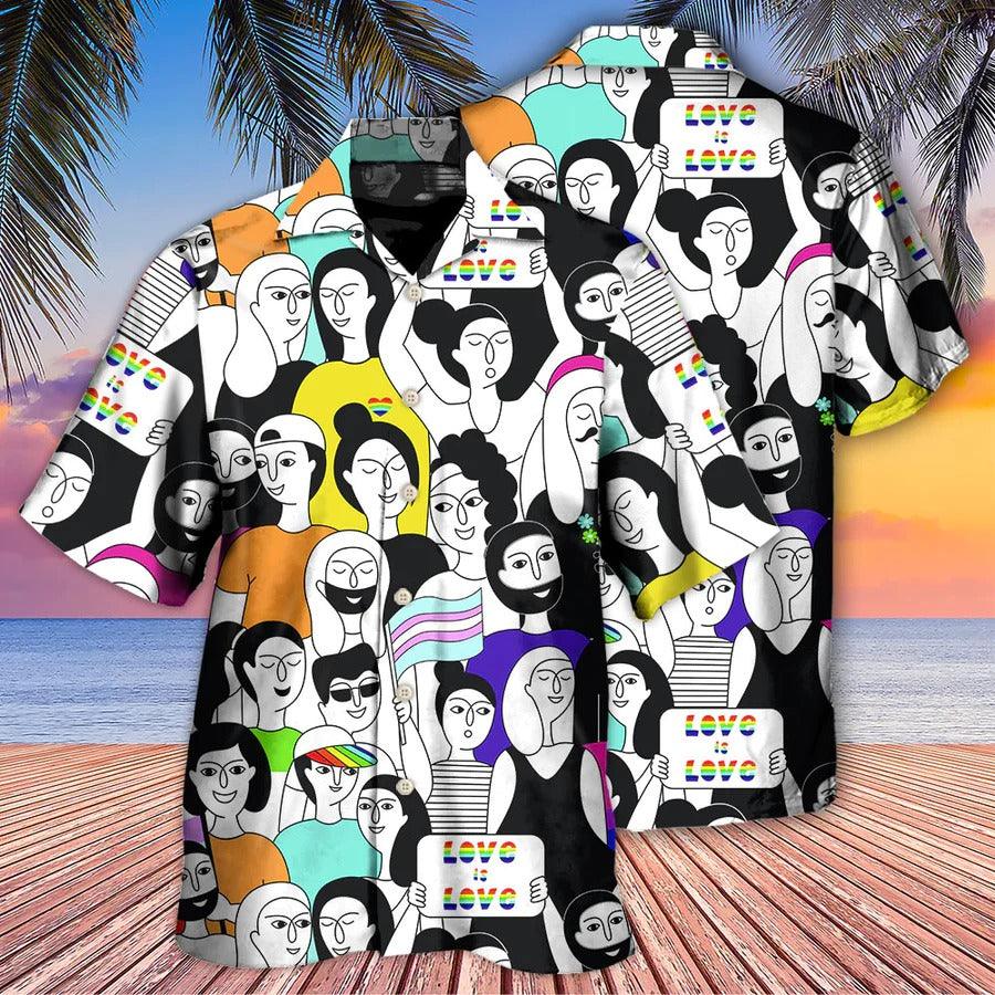 LGBT Aloha Hawaiian Shirt For Summer - LGBT Love Who You Want Hawaiian Shirt - Rainbow Hawaiian Shirt - Perfect Gift For LGBT