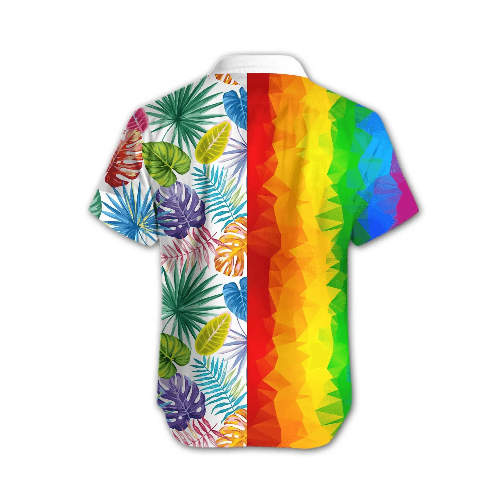 LGBT Aloha Hawaiian Shirts For Summer, Transgender Awesome LGBT Low Poly Colorful Rainbow Hawaiian Shirts, Pride Gift For Gaymer And Lesbian - Image 3