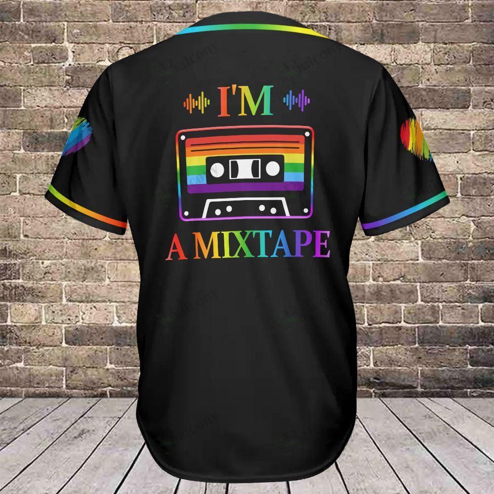 LGBT Baseball Jersey, Pride Colorful Of LGBT Baseball Jersey, Gift For Gaymer And Lesbian - Love is Love, I'm A Mixtape - Image 2