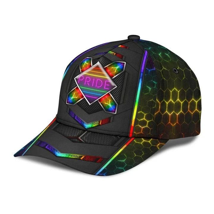 LGBT Cap, LGBT Neon Rainbow Classic Cap Hat For Men And Women, Perfect LGBT Gift For Friend, LGBT Pride Month - Image 2