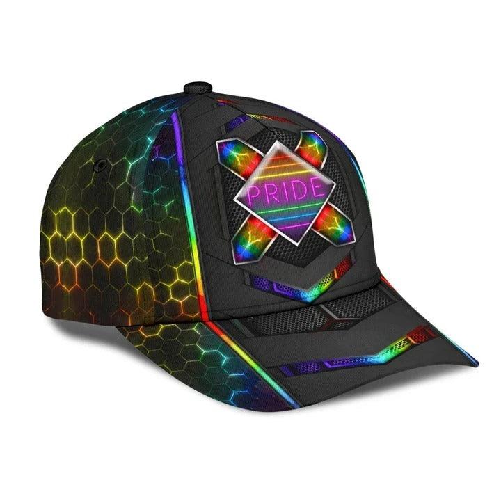 LGBT Cap, LGBT Neon Rainbow Classic Cap Hat For Men And Women, Perfect LGBT Gift For Friend, LGBT Pride Month - Image 3