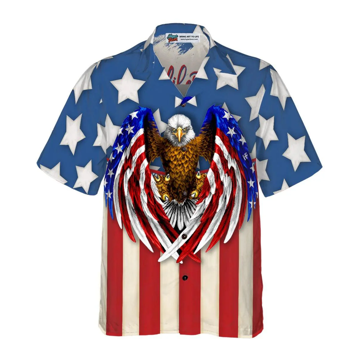 Liberty And Justice For All Hawaiian Shirt, Eagle US Flag Hawaiian Shirt - Perfect Gift For Lover, Friend, Family
