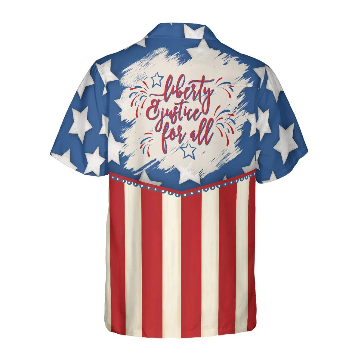 Liberty And Justice For All Hawaiian Shirt, Eagle US Flag Hawaiian Shirt - Perfect Gift For Lover, Friend, Family - Image 4