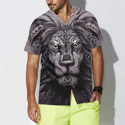 Lion Hawaiian Shirt, Polynesian Lion Tattoo Lion Aloha Shirt For Men And Women - Perfect Gift For Lion Lover, Husband, Boyfriend, Friend, Family - Image 4