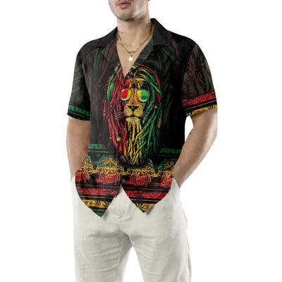 Lion Hawaiian Shirt, Rasta Lion With Cannabis Marijuana Lion Aloha Shirt For Men - Perfect Gift For Men, Husband, Boyfriend, Friend, Family - Image 5