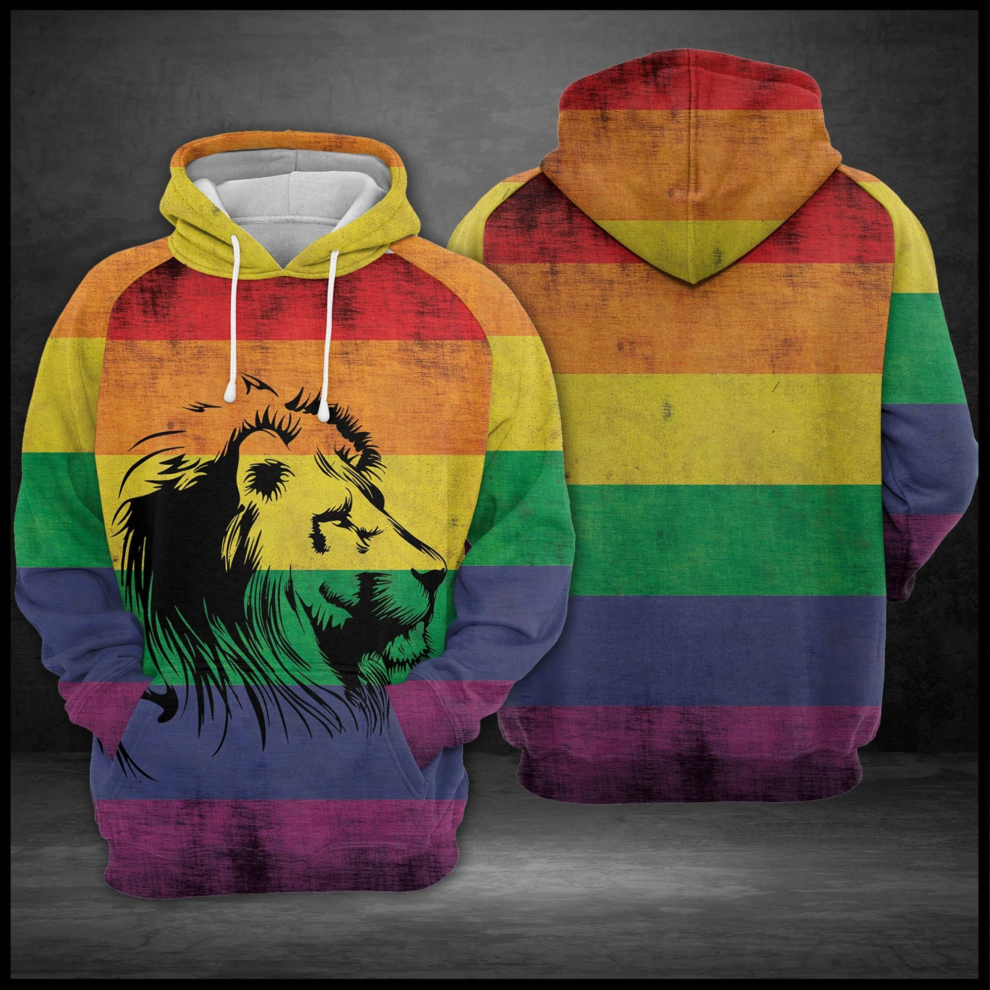 Lion LGBT Pullover Premium Hoodie, Perfect Outfit For Men And Women On Christmas New Year Autumn Winter - Image 4