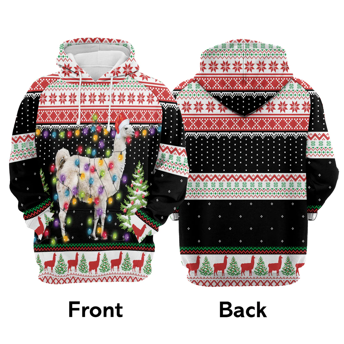 Llama Premium Christmas Hoodie, Llama Hit That Christmas Unisex Hoodie For Men & Women - Perfect Gift For Christmas, Friends, Family - Image 4