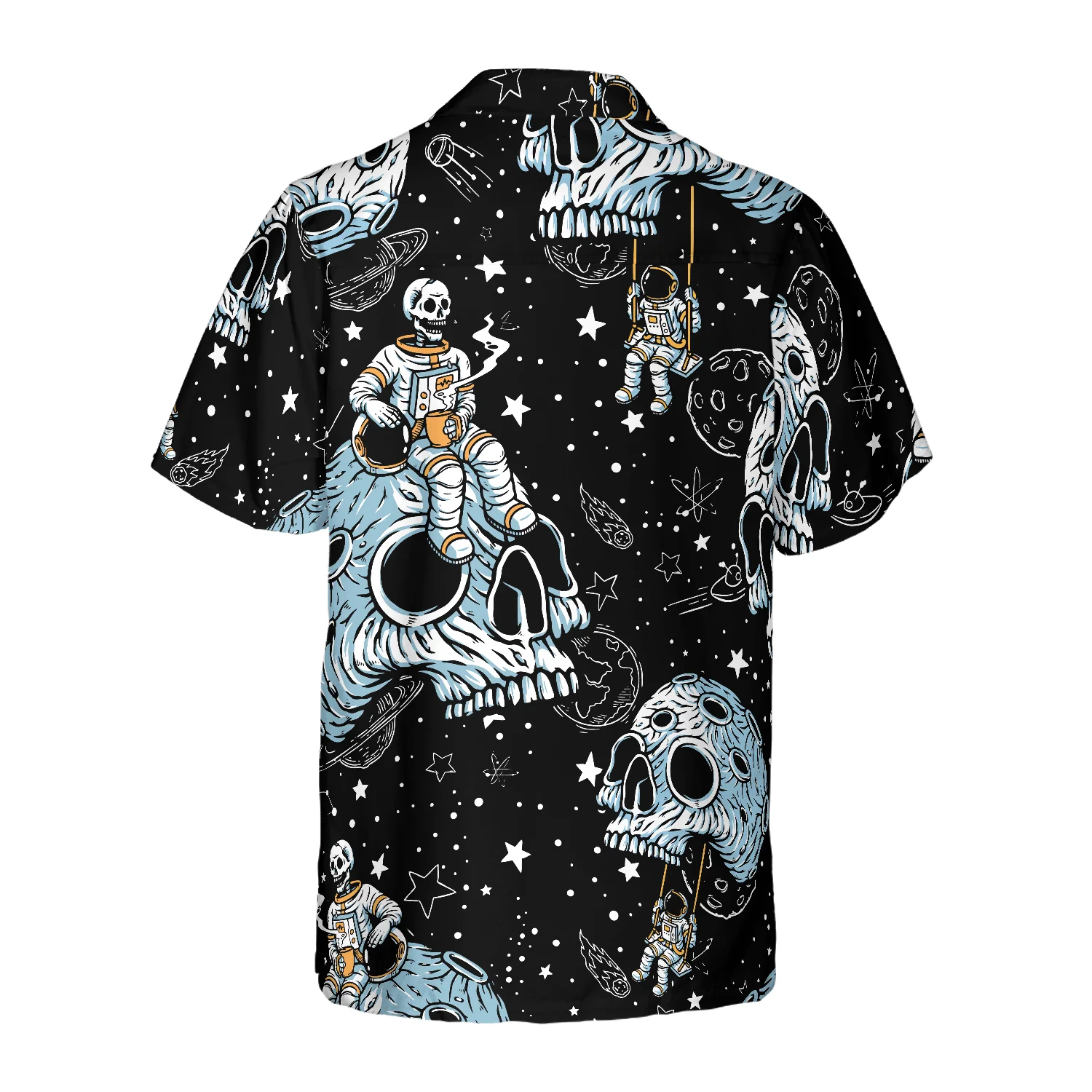Lonely Skull Planet Outta Space Hawaiian Shirt, Colorful Summer Aloha Shirt For Men Women, Perfect Gift For Friend, Family, Husband, Wife - Image 2