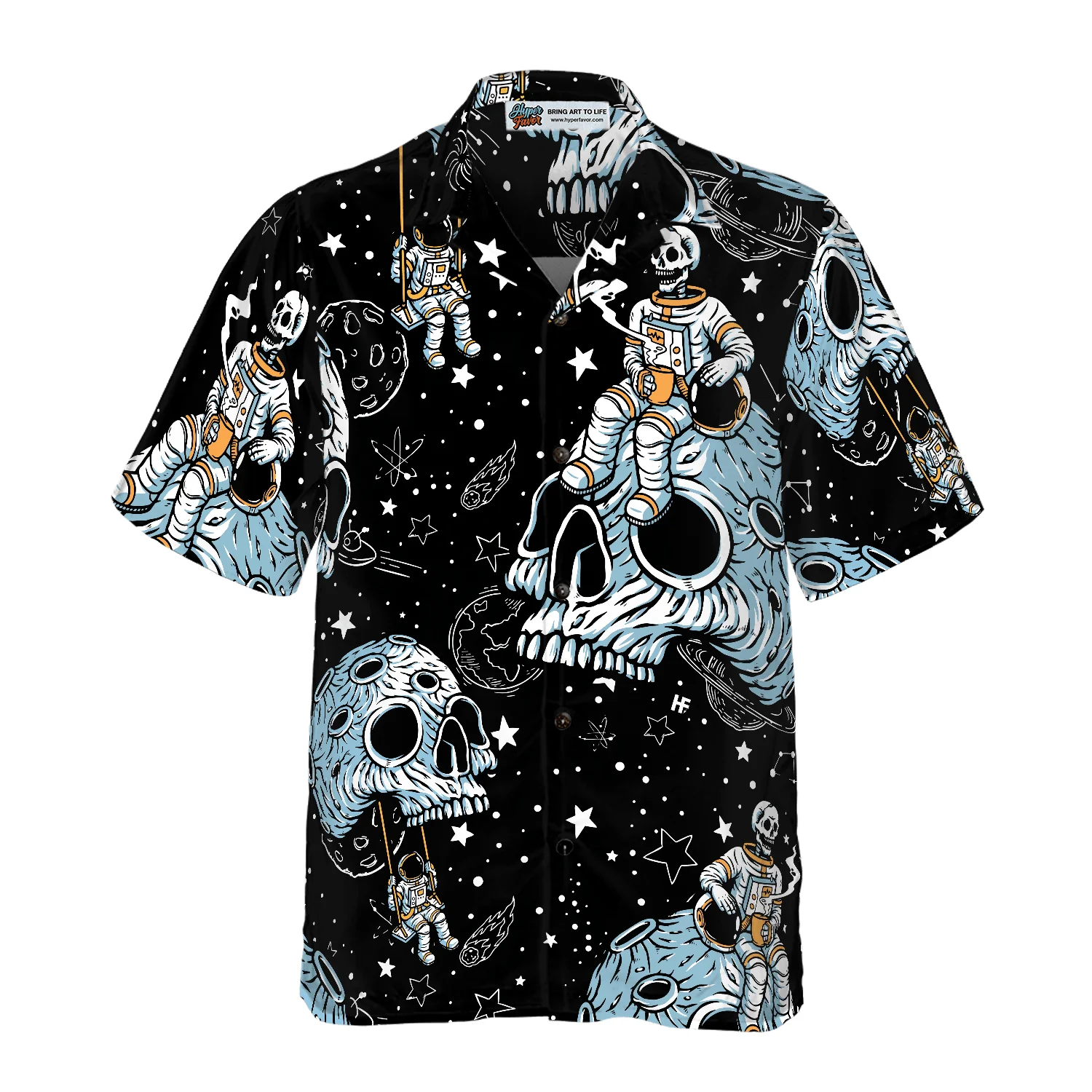Lonely Skull Planet Outta Space Hawaiian Shirt, Colorful Summer Aloha Shirt For Men Women, Perfect Gift For Friend, Family, Husband, Wife - Image 3