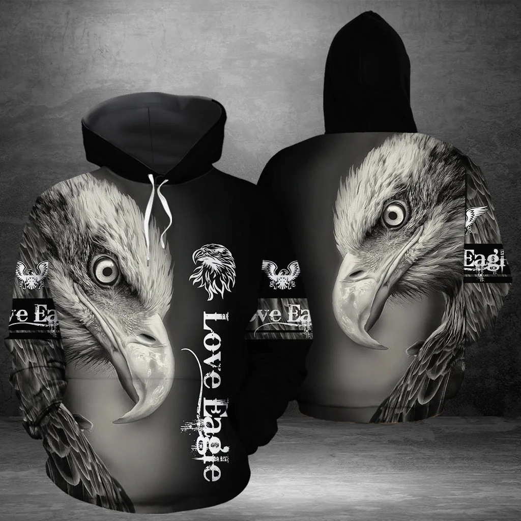 Love Black Eagle Pullover Premium Hoodie, Perfect Outfit For Men And Women On Christmas New Year Autumn Winter
