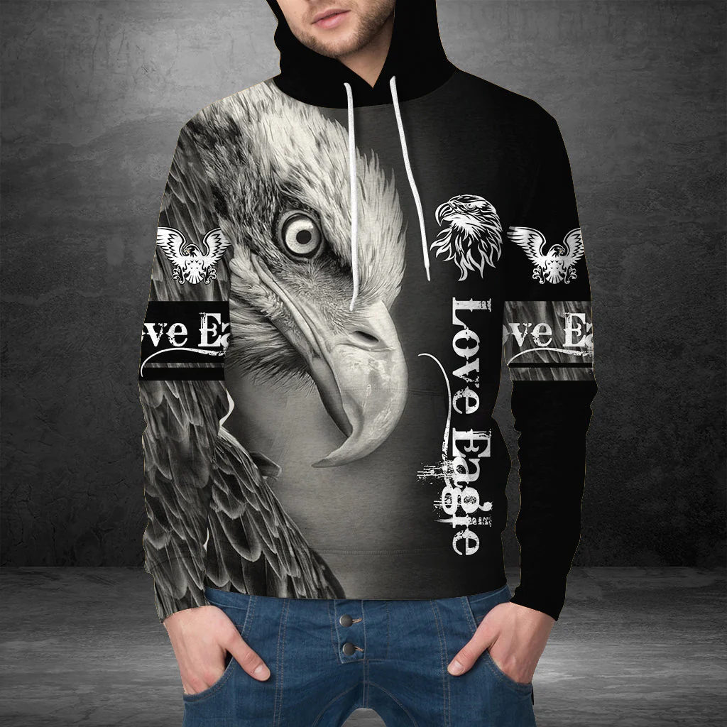 Love Black Eagle Pullover Premium Hoodie, Perfect Outfit For Men And Women On Christmas New Year Autumn Winter - Image 2