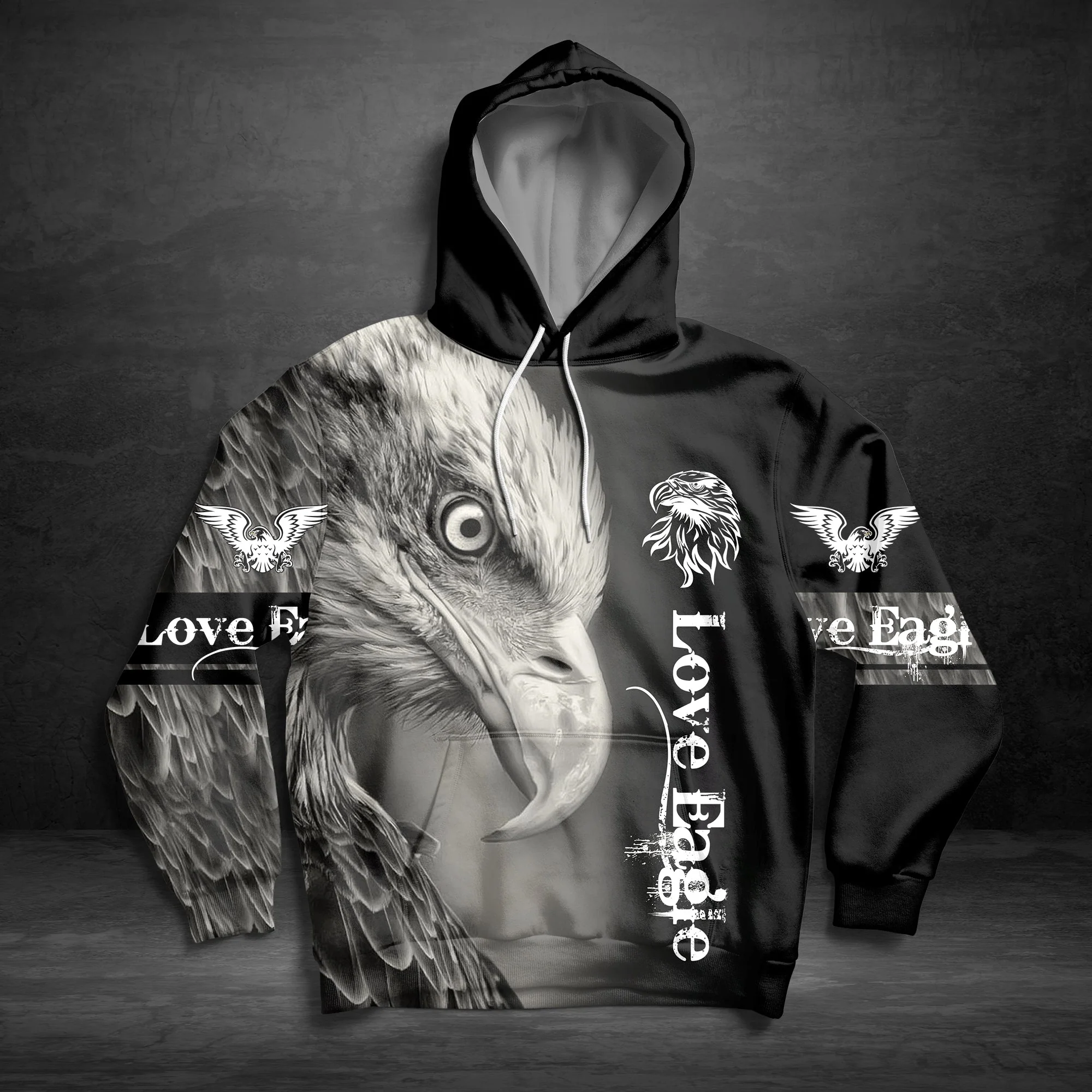 Love Black Eagle Pullover Premium Hoodie, Perfect Outfit For Men And Women On Christmas New Year Autumn Winter - Image 3