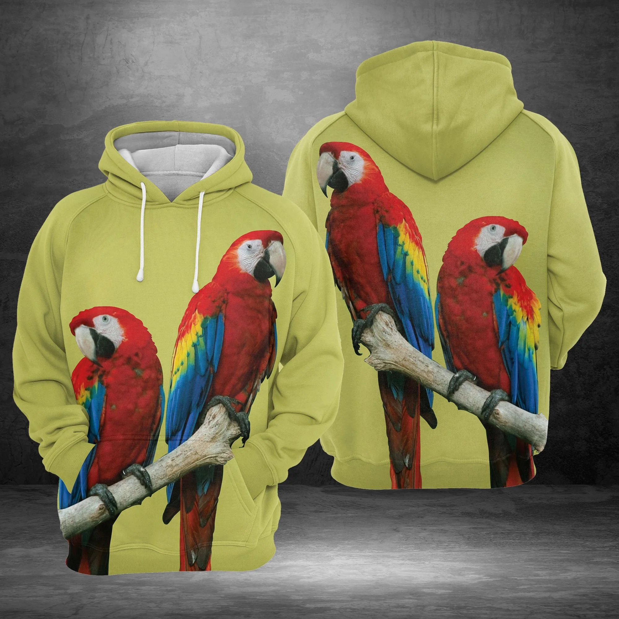 Macaw Parrot Couple Pullover Premium Hoodie Perfect Outfit For Men And Women On Christmas New Year Autumn Winter