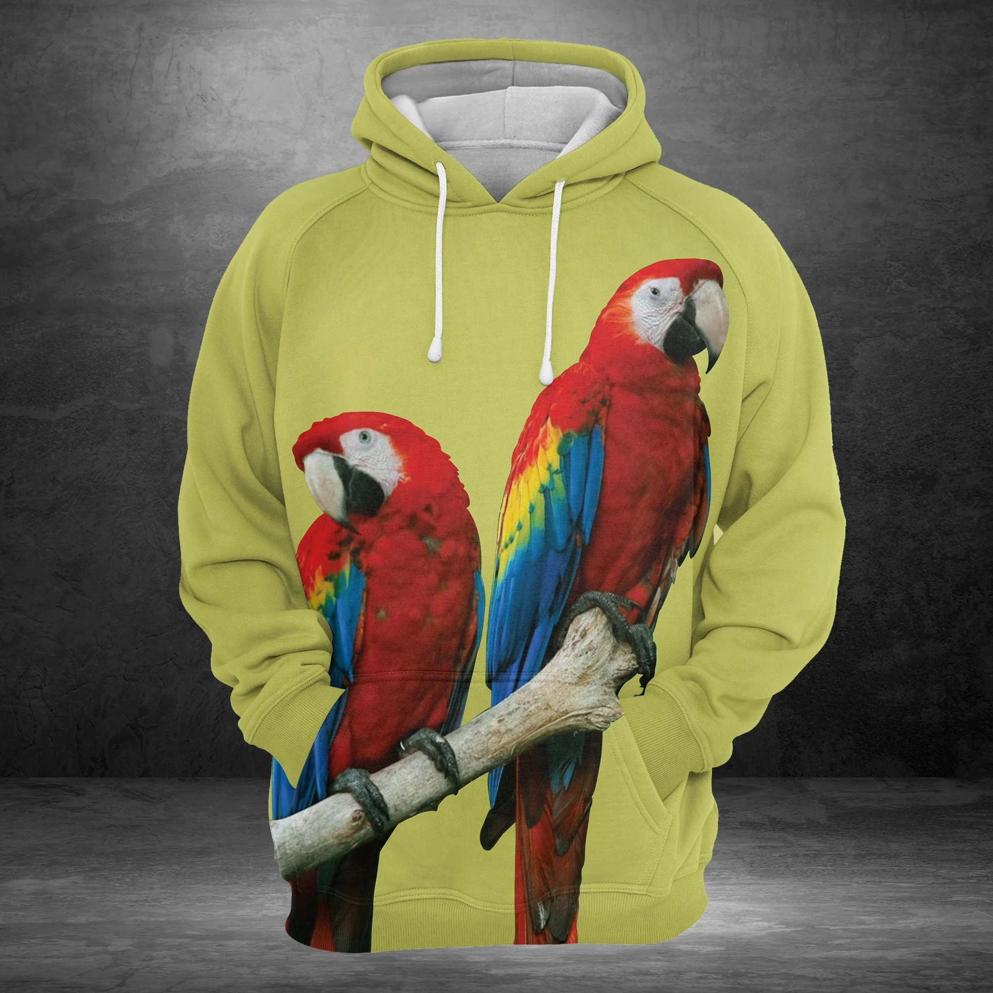 Macaw Parrot Couple Pullover Premium Hoodie Perfect Outfit For Men And Women On Christmas New Year Autumn Winter - Image 2