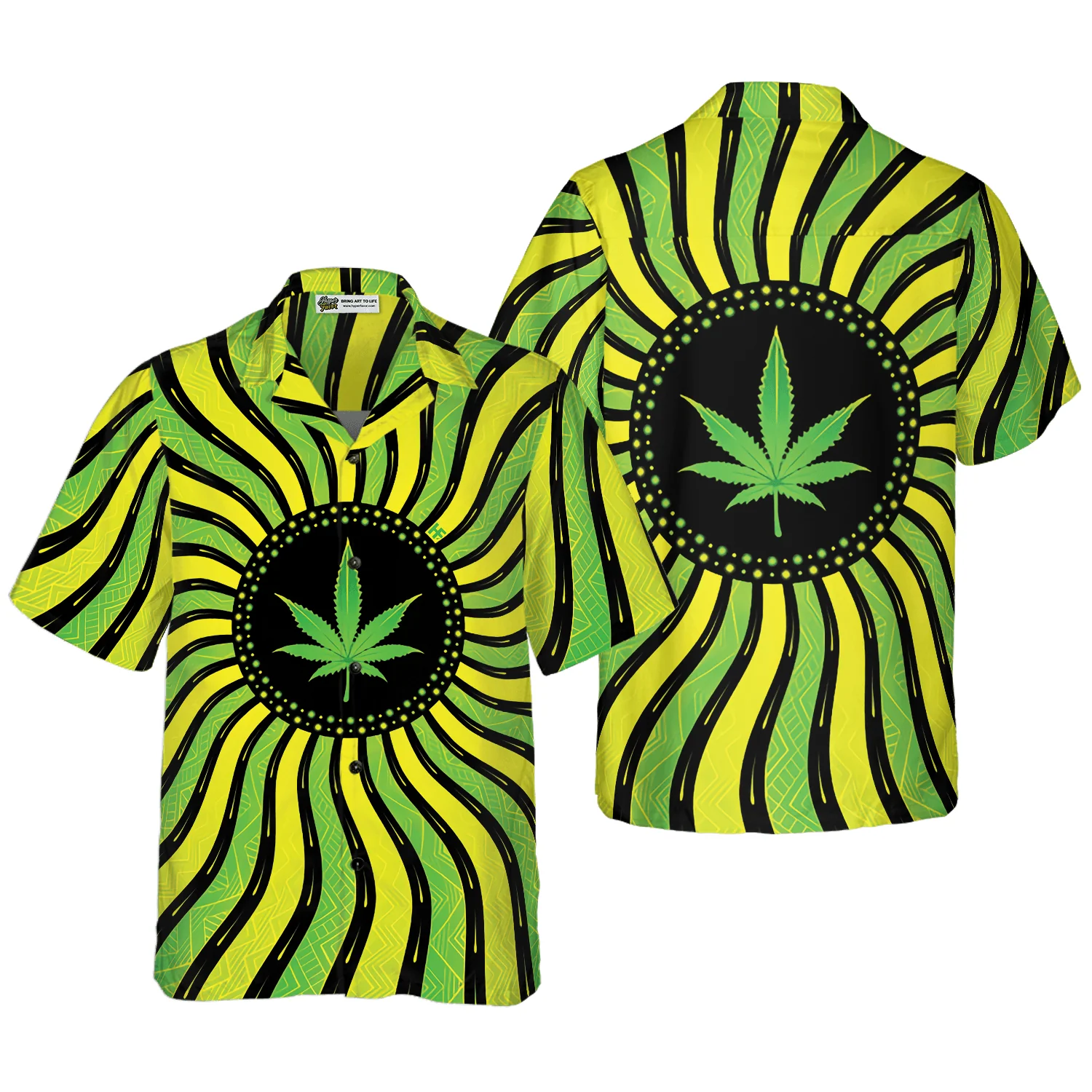Magic Marijuana Leaf With Sacred Geometry Hawaiian Shirt, Colorful Summer Aloha Shirt For Men Women, Gift For Friend, Team