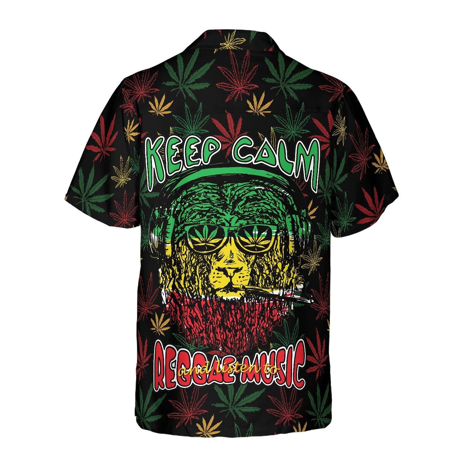 Marijuana Lion With Dreadlocks And Chillum Hawaiian Shirt, Reggae Music, Colorful Summer Aloha Shirt For Men Women, Gift For Friend, Team - Image 3