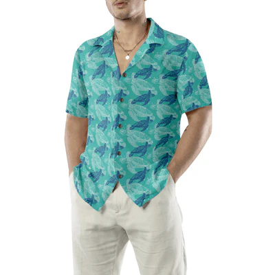 Marine Life Sea Turtle Hawaiian Shirt, Sea Turtle Aloha Shirt For Men - Perfect Gift For Sea Turtle Lovers, Husband, Boyfriend, Friend, Family