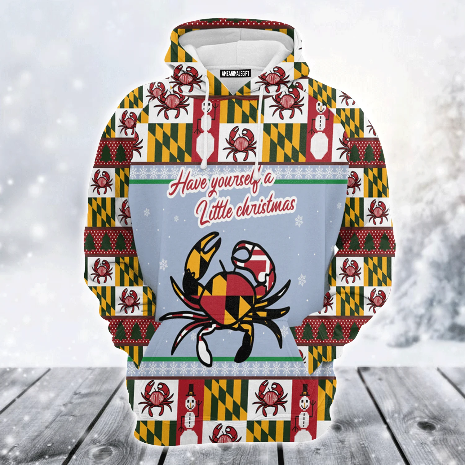Maryland Xmas Premium Christmas Hoodie, Have Yourself a Little Christmas Unisex Hoodie For Men & Women - Perfect Gift For Christmas, Maryland Lovers - Image 2